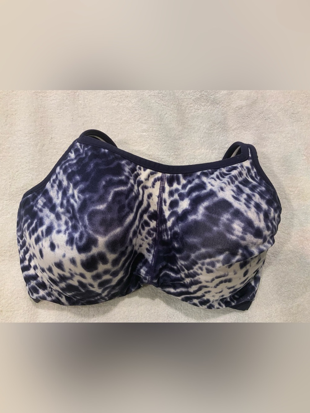 Natori Navy and White Animal Print Bra